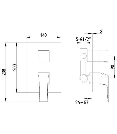 Смеситель Lemark Unit LM4527C для ванны и душа скрытый монтаж