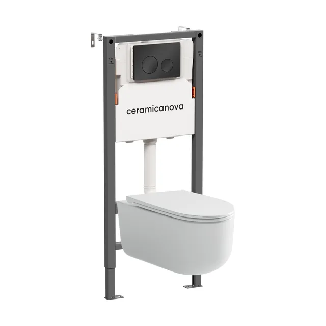 Инсталляция с кнопкой + унитаз Ceramica Nova Баланс (Balance)/Ульма (Ulma) CN4006_121001MB
