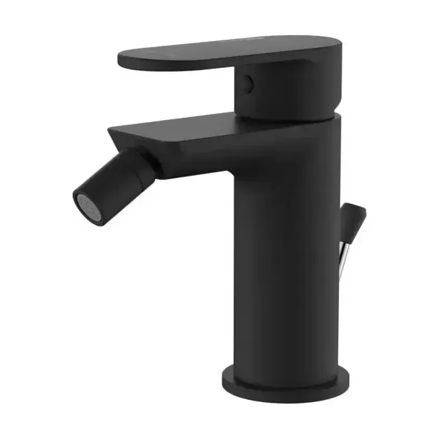Смеситель WasserKRAFT Elbe 7406 для биде с донным клапаном, черный, покрытие Soft-touch