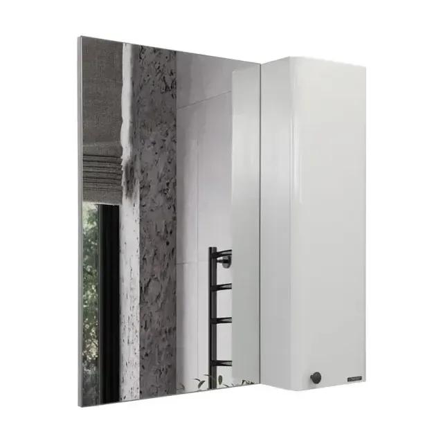Зеркало-шкаф Comforty Амстердам 75 белый глянец L/R