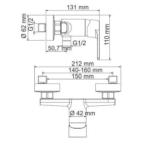 Смеситель WasserKRAFT Dill 6102 для душа без душевых аксессуаров