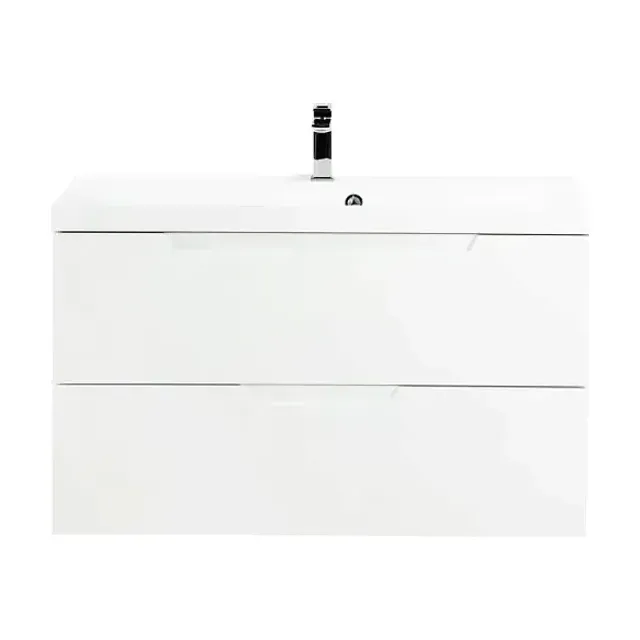 Тумба с раковиной BelBagno Виттория (Vittoria) 90 белый глянец (с белой раковиной)