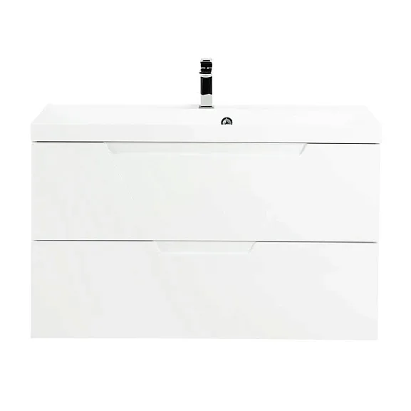 Тумба с раковиной BelBagno Виттория (Vittoria) 90 белый глянец (с белой раковиной)