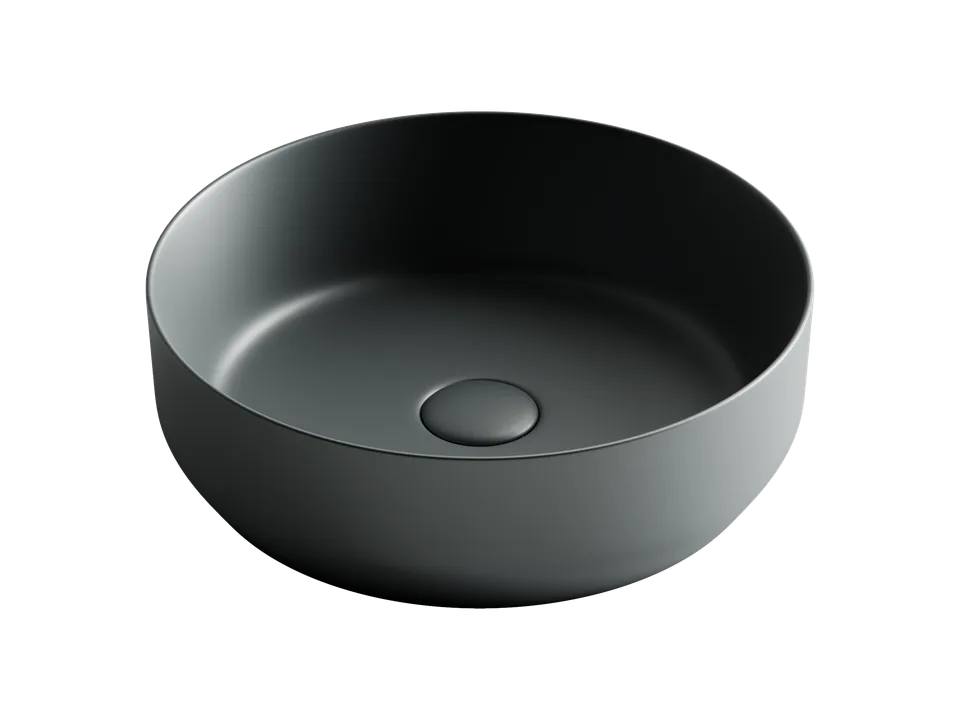 Раковина из сантехнического фарфора Ceramica Nova Элемент (Element) 39 см CN6022MDH накладная цвет темный антрацит матовый