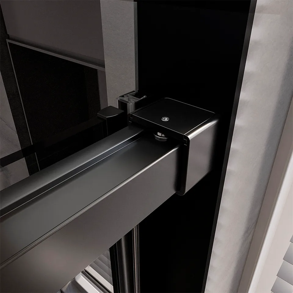 Боковая панель Veconi Premium Trento SP-40B, 1000х2000, черный матовый, стекло прозрачное