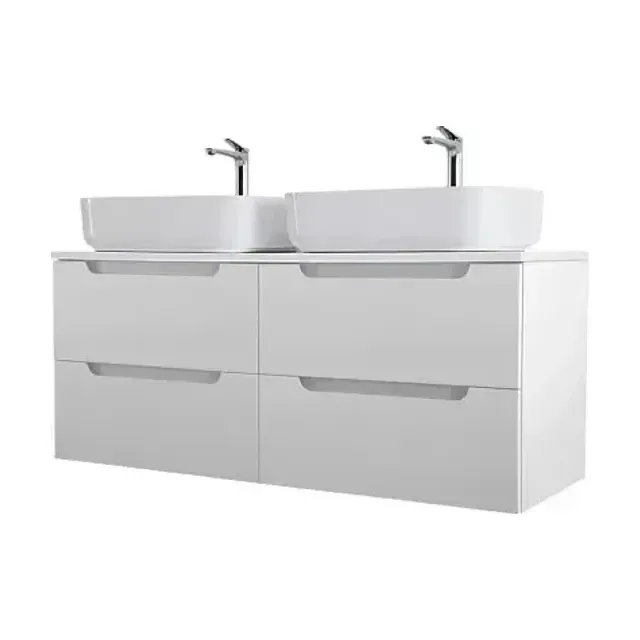 Тумба с раковиной BelBagno Этна (Etna) 120 белая матовая (столешница EK-120-2-BL, раковины BB1304)