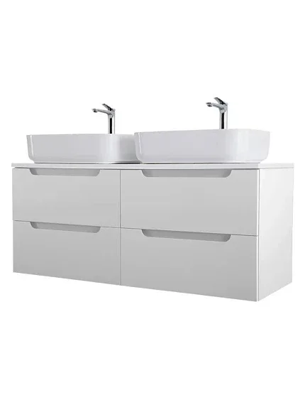 Тумба с раковиной BelBagno Этна (Etna) 120 белая матовая (столешница EK-120-2-BL, раковины BB1304)
