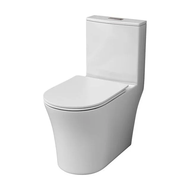 Унитаз напольный Grossman Thin Rim GR-5607SQ (656х370х796) тонкий ободок,белый,моноблок с тонкой крышкой,микролифт,смыв торнадо