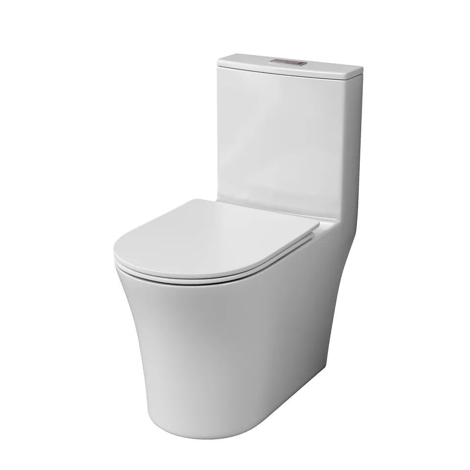 Унитаз напольный Grossman Thin Rim GR-5607SQ (656х370х796) тонкий ободок,белый,моноблок с тонкой крышкой,микролифт,смыв торнадо,1 место