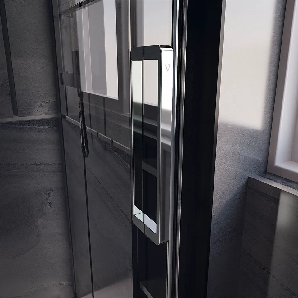Боковая панель Veconi Premium Trento SP-40CH, 1000х2000, хром, стекло прозрачное