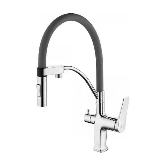 Смеситель Lemark Comfort LM3074C-Gray для кухни с функцией подключения фильтра хром/серый