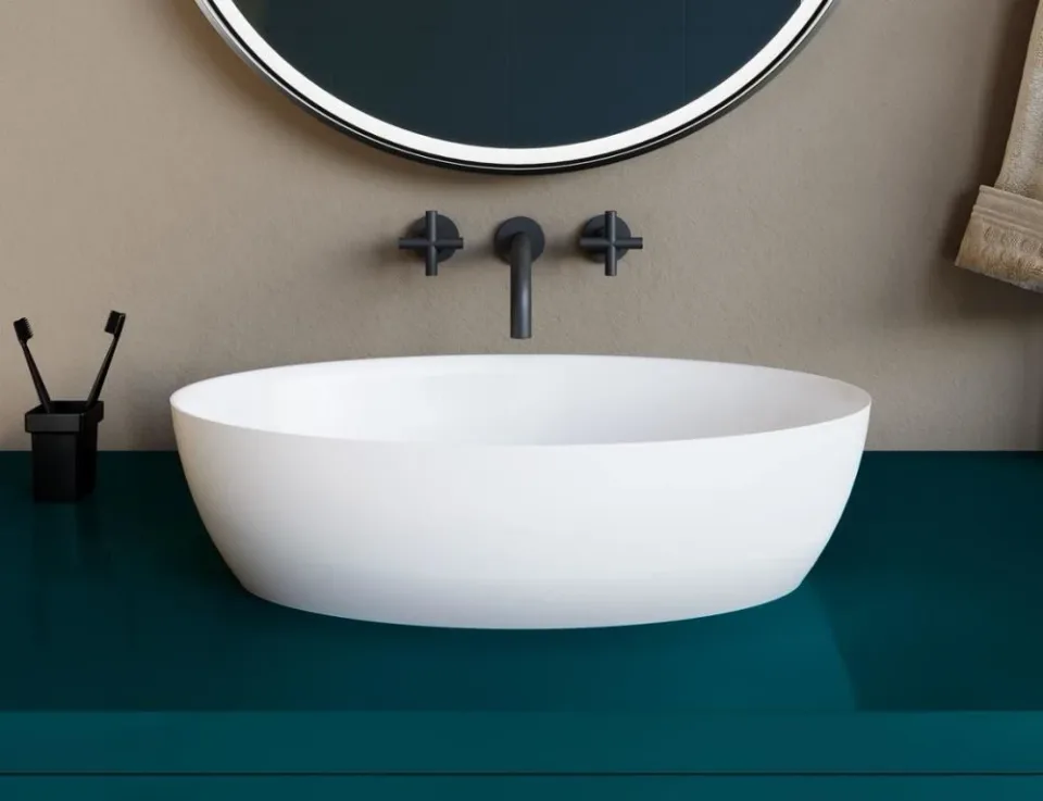 Накладная раковина Salini Alda 01 S-Stone 58*35 белая матовая