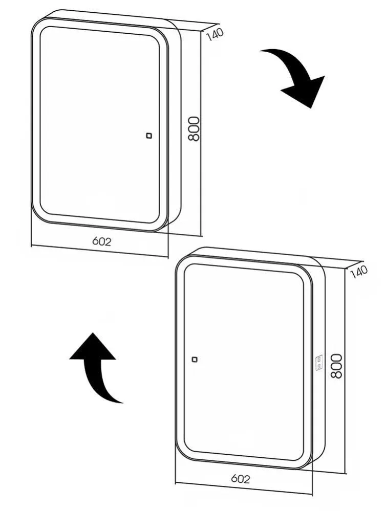 Зеркало-шкаф Silver Mirrors Фиджи flip 60 сенсорный выключатель с Led-подсветкой L/R