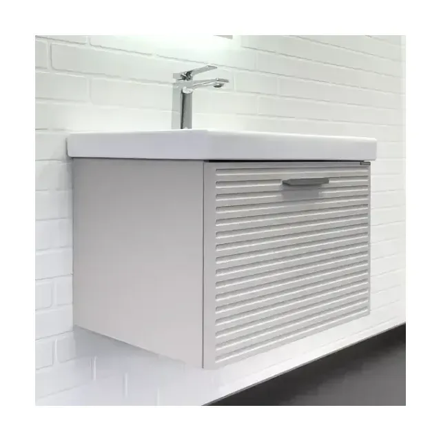 Тумба с раковиной Comforty Касабланка 60 серый шелк (раковина Moduo 60)