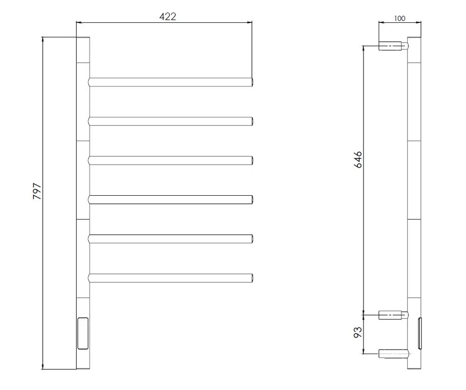 Полотенцесушитель электрический Vincea VTD-1S1CGE 43×60, графит, таймер