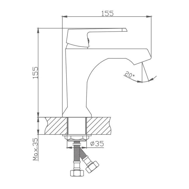 Смеситель Haiba HB10804 для раковины белый/хром