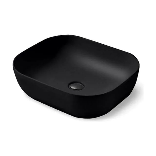 Раковина из сантехнического фарфора Vincea 50 см VBS-101MB накладная цвет черный матовый