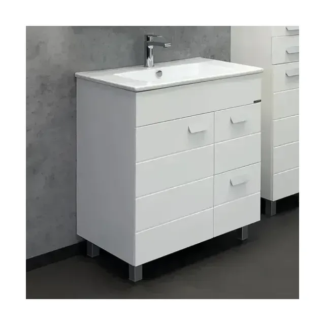 Тумба с раковиной Comforty Модена М 75 белый матовый (раковина Quadro 75)