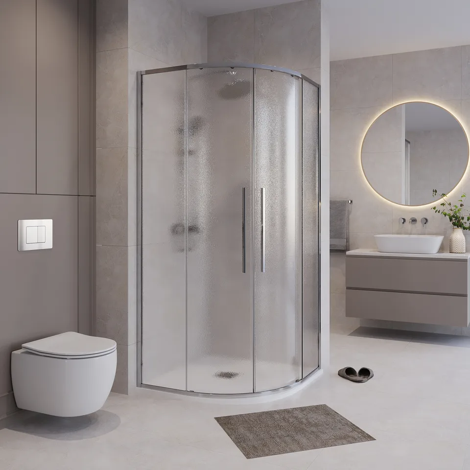 Душевое ограждение Niagara Nova NG-3627-34 (100х100х195) Угловая, хром,двери раздвижные,стекло шиншилла,1 место