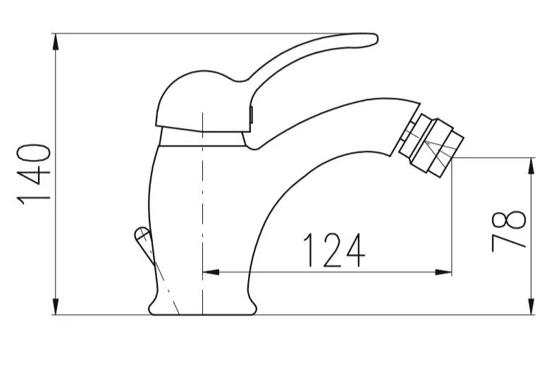 Смеситель Rav Slezak Labe L545.5SM для биде с донным клапаном бронза