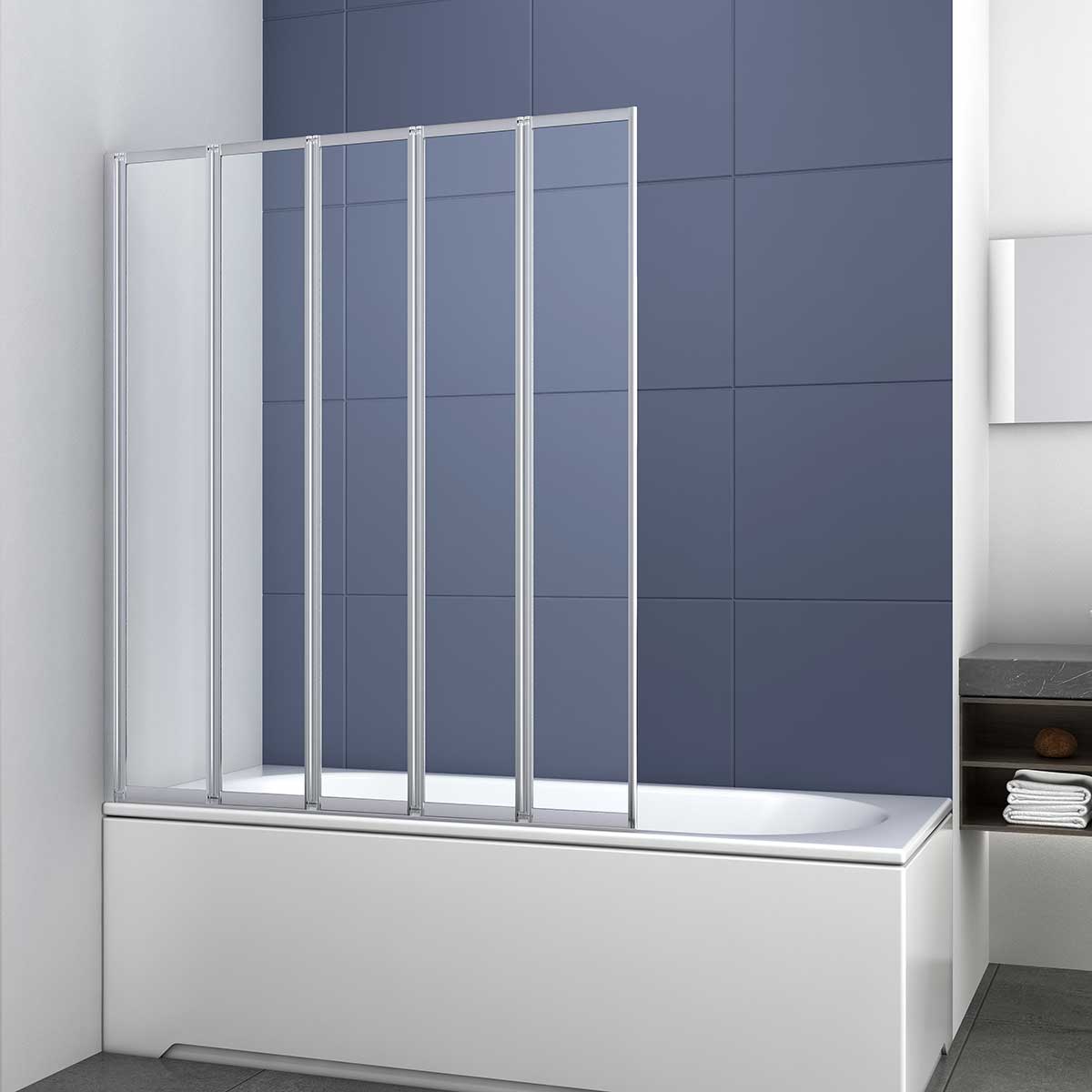 Душевая шторка на ванну Vincea VSB-32120CL 120х140 стекло прозрачное 5 мм профиль хром