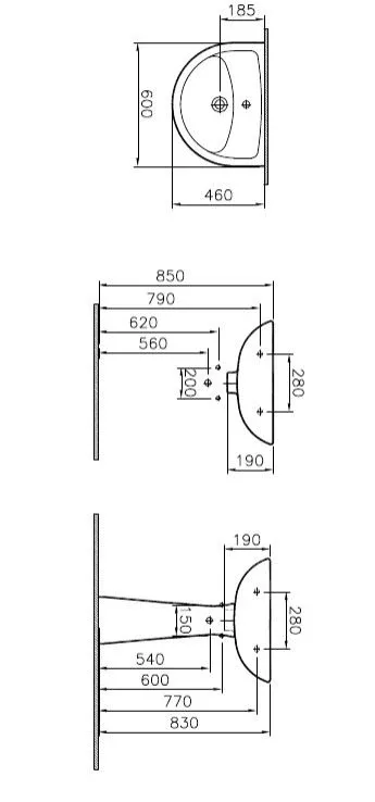 Раковина Norm Fit 60*46
