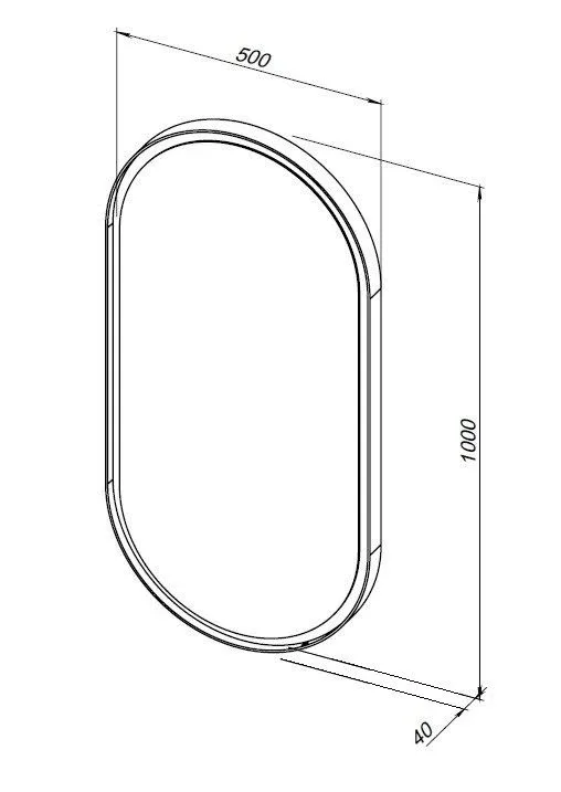 Зеркало Allen Brau Infinity 1.21016.BL 50*100 с Led-подсветкой и инфракрасным выключателем черное матовое