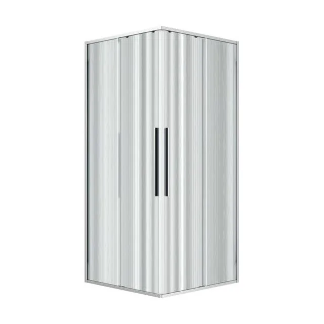 Душевое ограждение Niagara Nova NG-4624-34 (100х100х195) квадрат,раздвижная,хром,стекло рифленое