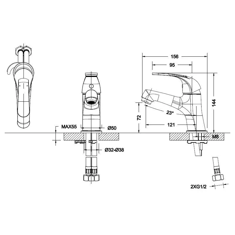 Смеситель Bravat Fit F3135188CP-RUS для биде