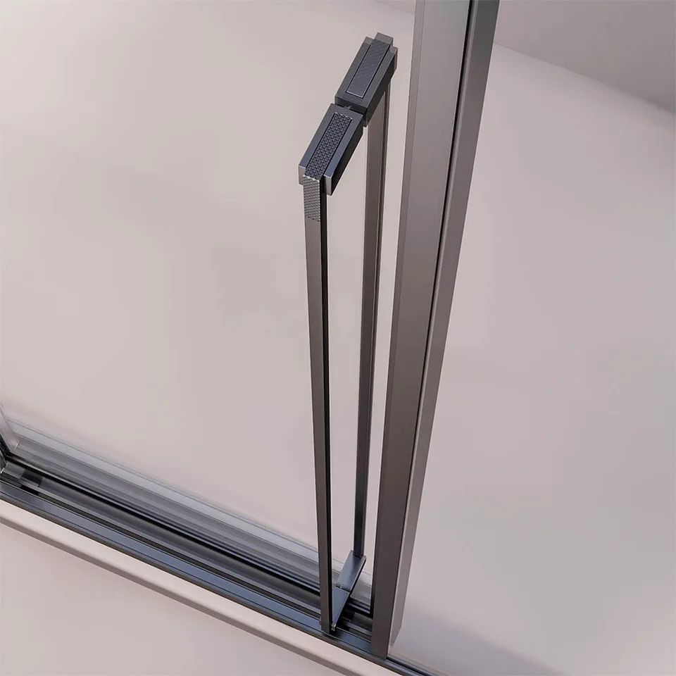 Боковая панель Veconi Premium Prato SP GR, 800x2000, брашированный графит, стекло прозрачное