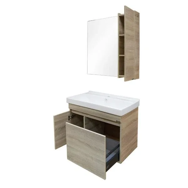 Зеркало-шкаф Comforty Тромсе 80 дуб сонома L/R