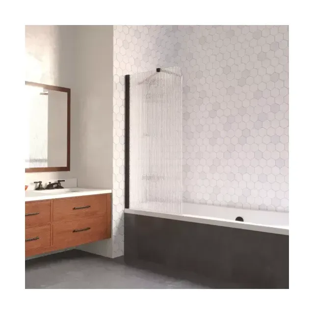Шторка на ванную EV LUX ST 76 02М Moru L, профиль черный матовый, стекло Moru