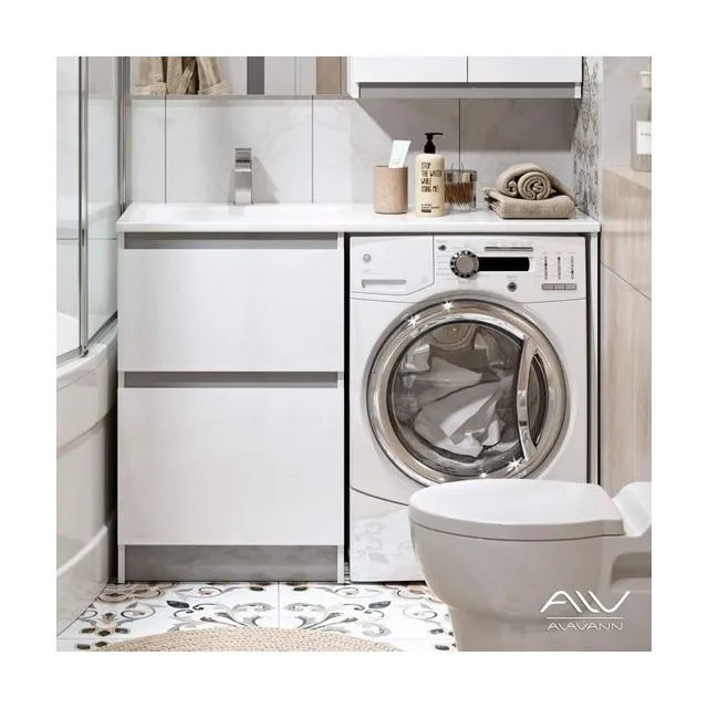 Тумба с раковиной Alavann Soft Silver 120 СТЯ-3732-1200-01 белая напольная