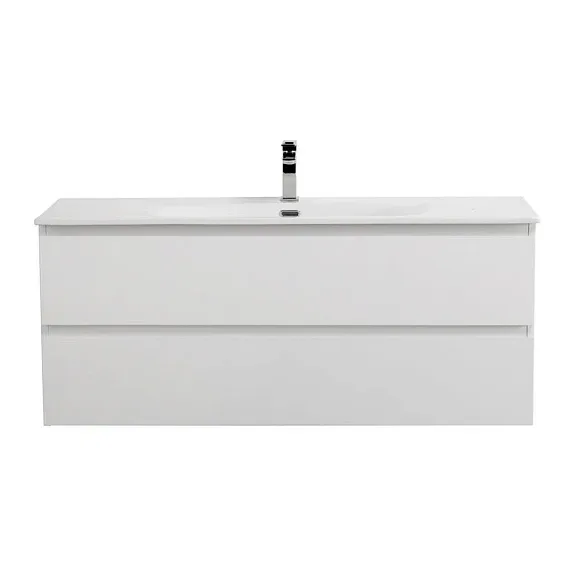 Тумба с раковиной BelBagno Крафт (Kraft) 120 с двумя ящиками белый матовый (раковина BB-8099-120)