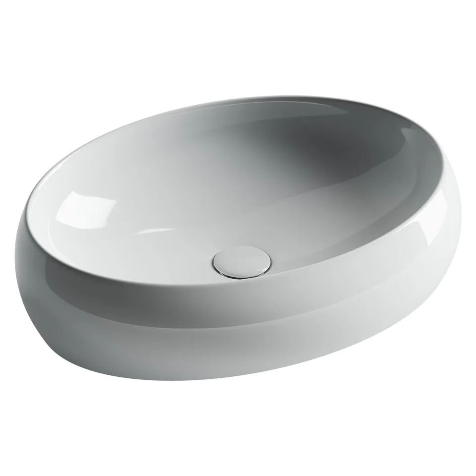 Раковина из сантехнического фарфора Ceramica Nova Элемент (Element) 56 см CN5033 накладная цвет белый