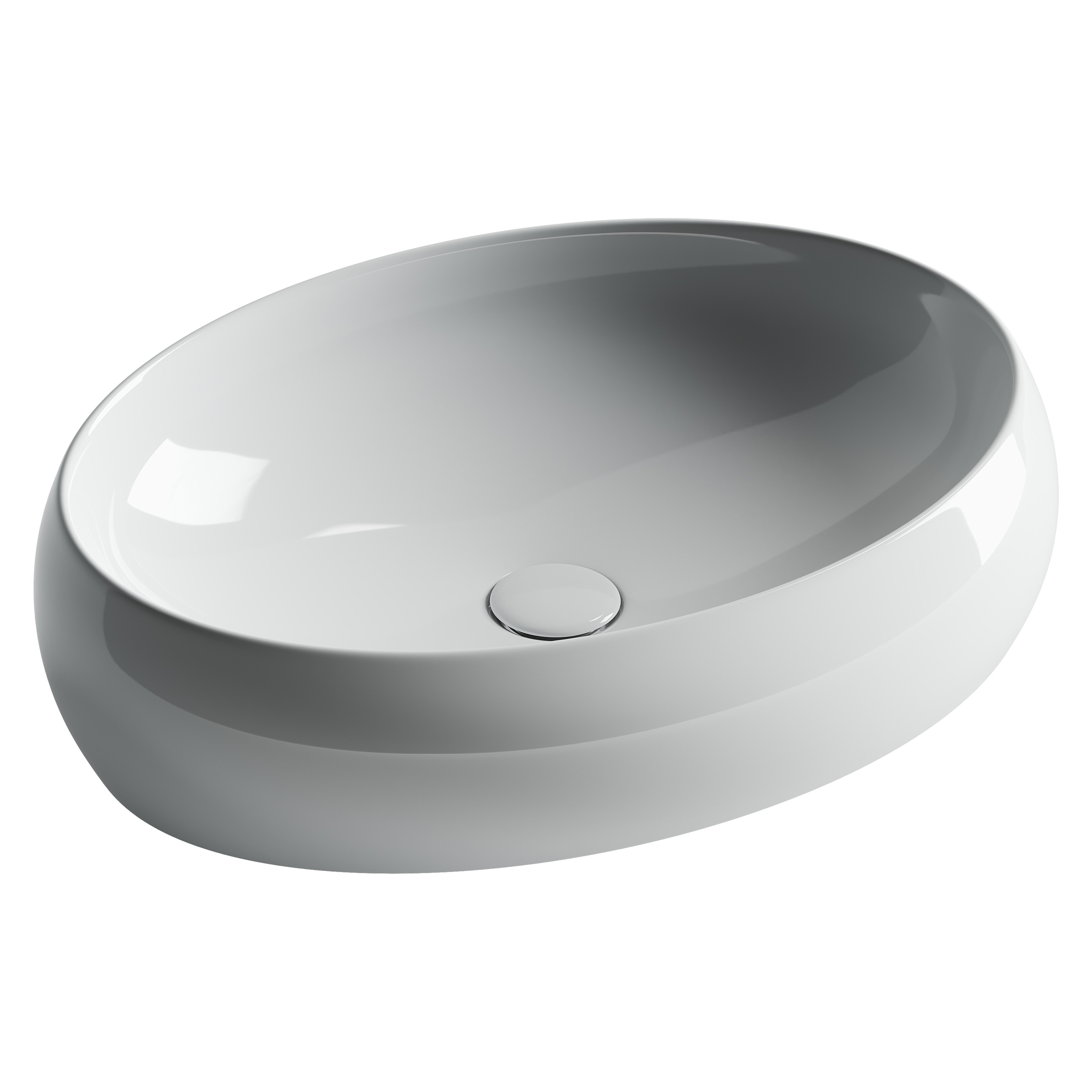 Раковина из сантехнического фарфора Ceramica Nova Элемент (Element) 56 см CN5033 накладная цвет белый