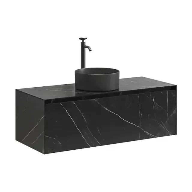 Тумба с раковиной Stone Sancos 120 черный мрамор