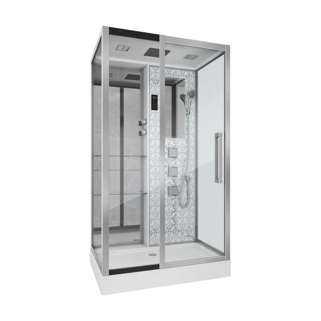 Душевая кабина Niagara Luxe NG-7713WL (82x120х215) низкий поддон(15см),дверь раздвижная,стенки серебро