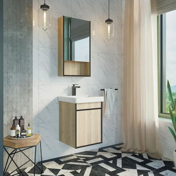 Тумба с раковиной Comforty Вена 45 дуб дымчатый (раковина Адриана 45)