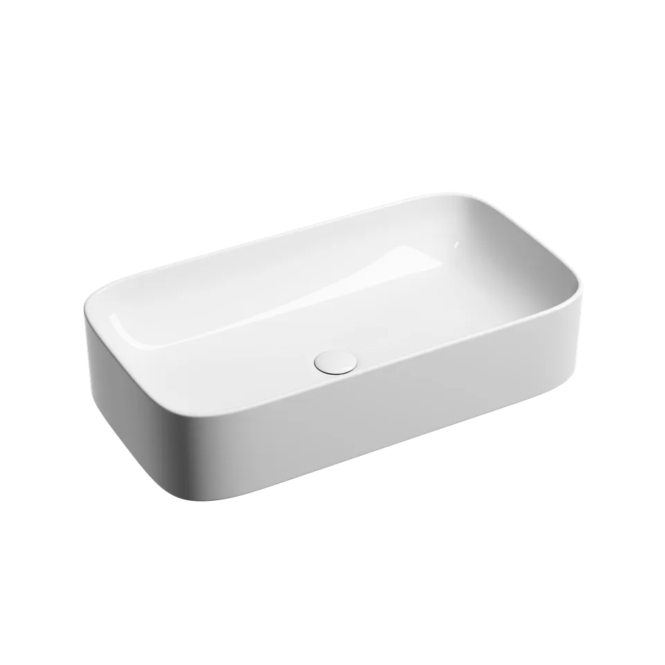 Раковина из сантехнического фарфора Ceramica Nova Элемент (Element) 71 см CN6054 накладная цвет белый
