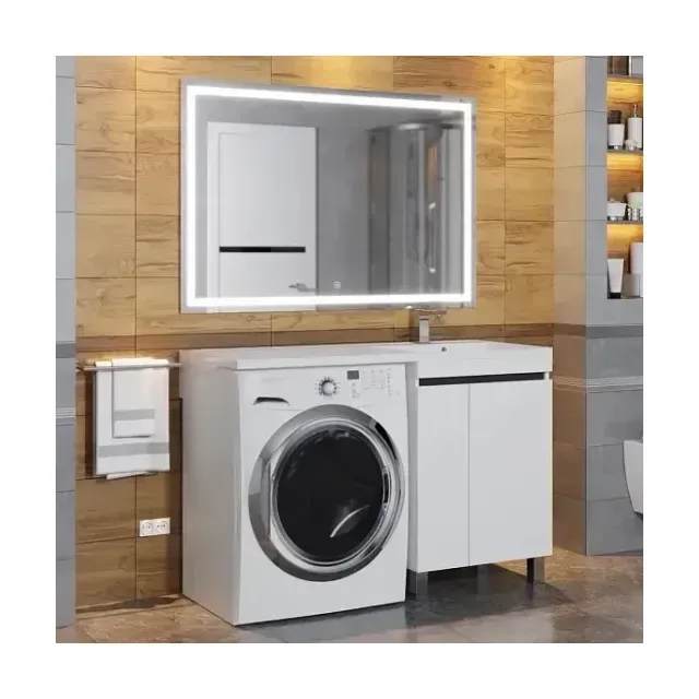 Комплект мебели Uperwood Magenta 120 под стиральную машину напольный, белый/графит, с дверцами R