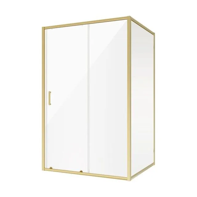 Душевое ограждение Niagara Nova NG-42-12AG-A80G (120х80х195) прямоугольник,золото,двери раздвижные,стекло прозрачное