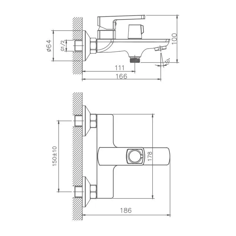 Смеситель Haiba HB60176 для ванны и душа