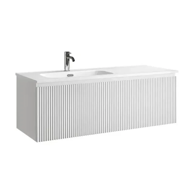 Тумба под раковину Sancos Сноб Р 1.0 (Snob R 1.0) SNR1.0120LW 120 см подвесная левая 1 ящик белый матовый (bianco)