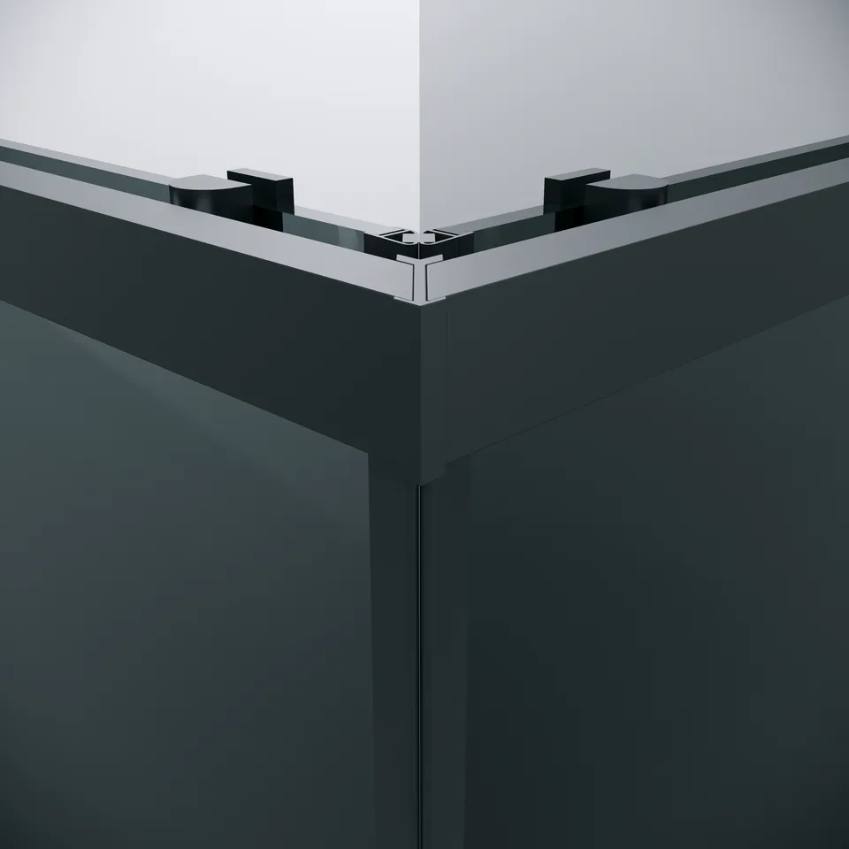 Душевое ограждение Grossman Cosmo 300.K33.02.9090.21.10 (90х90х195) квадрат,раздвижная,черный матовый,стекло тонированное, 1 место