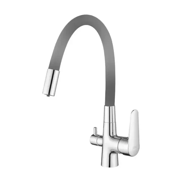 Смеситель Esko Coral CL03GChr для кухни с подключением к фильтру, серый