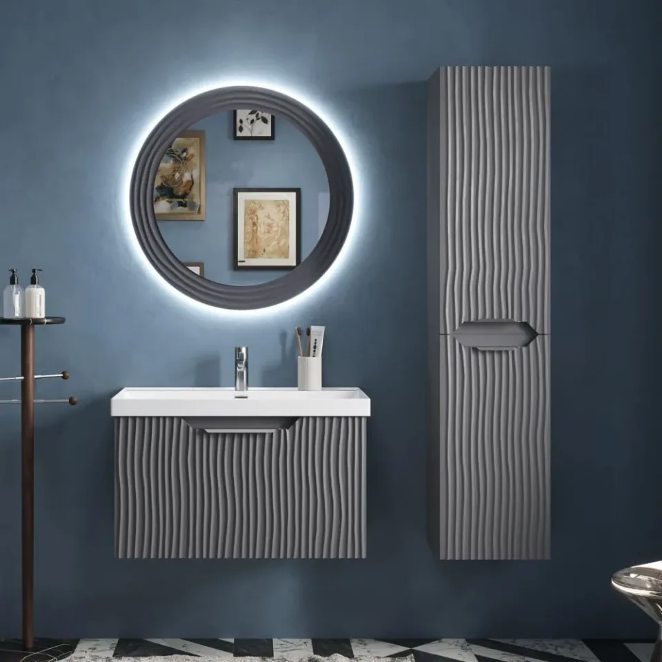 Зеркало Equil Мираж/Miraget 80*80 с подсветкой, графит