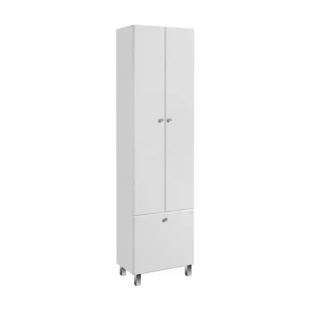 Шкаф - колонна AQUATON Симпл двустворчатая с бельевой корзиной белый 1A137403SL010