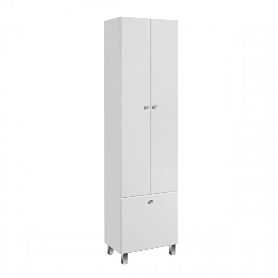Шкаф - колонна AQUATON Симпл двустворчатая с бельевой корзиной белый 1A137403SL010