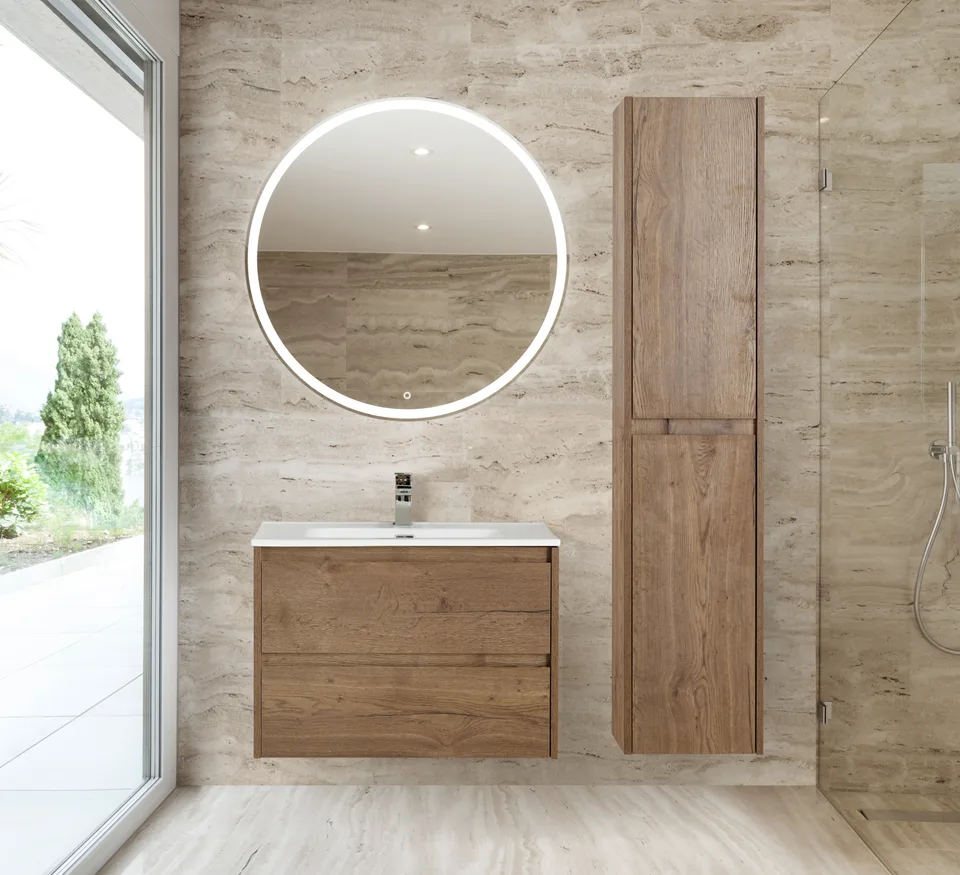 Шкаф подвесной BelBagno KRAFT-1600-2A-SC-RT-L Rovere Tabacco, левый